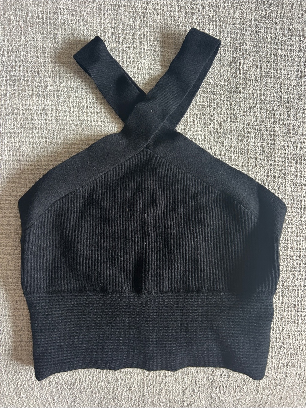 Abercrombie Cross Halter Rib Knit Tank Top